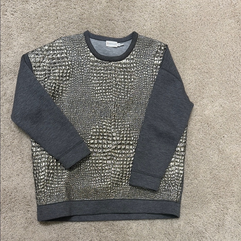 Moncler Gray and Silver Crewneck Sweater